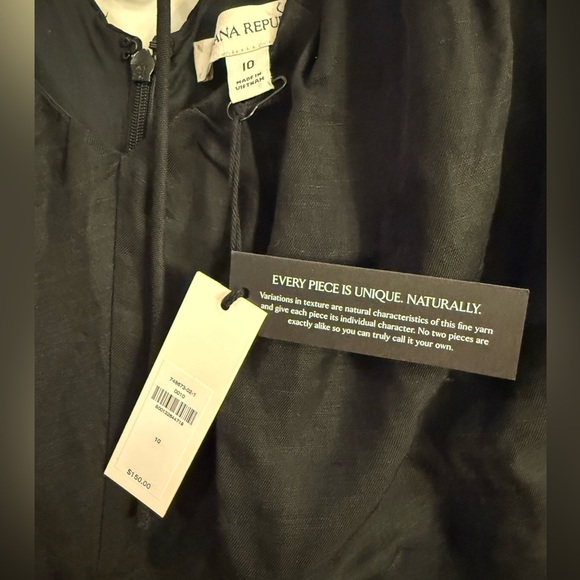 NWT Banana Republic Viscose Linen Blend Black Maxi Dress SZ 10 Purchased 6/1/25 - Picture 9 of 11